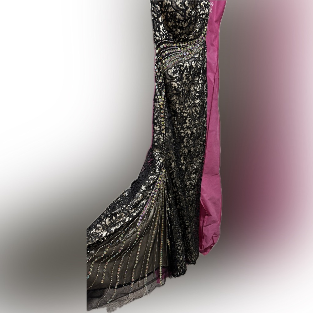 Splash Elegant Black Lace Prom Dress